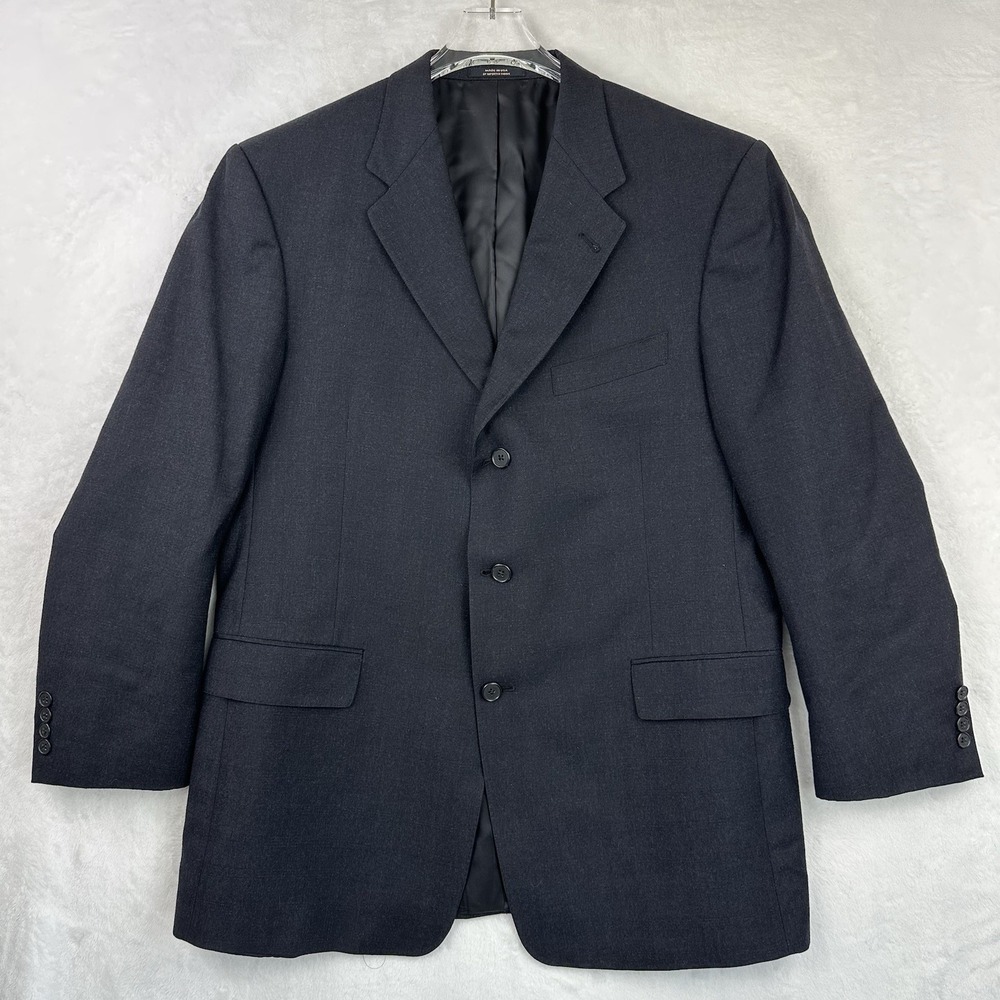 Hart Schaffner Marx Mens 44R Black Wool Dress Suit Jacket‎  EUC